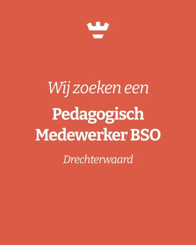 Onze BSO aan de Drechterwaard is een plek waar samenwerking centraal staat: wij werken met onze peuteropvang en BSO intensief samen met de Jules Verneschool en vangen daarnaast ook kinderen op van De Regenboog en DURF Tochtwaard. Zo bieden we de kinderen samen de beste begeleiding en zorg 💛De BSO ligt direct naast de school, met een frisse, groene buitenruimte waar kinderen kunnen ontdekken, spelen en ontspannen.Jij krijgt bij ons de vrijheid om activiteiten te bedenken en van deze plek een fijne thuishaven te maken ✨📅 4 dagen p/w, werktijden tussen 13:30–18:30 uur (vakanties hele dagen)Ben jij klaar voor deze uitdaging? Solliciteer nu via werkenbijkleinalkmaar.nl.
